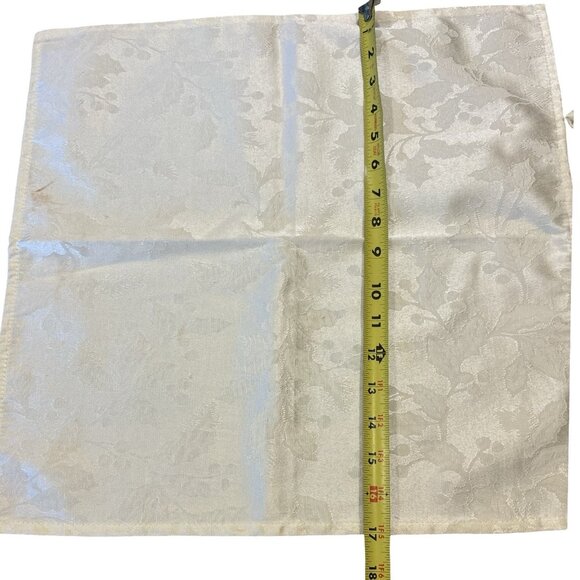 Set (3) Yellow Mistletoe Holly Paisley Style Embossed Napkins Table Linens READ - Picture 2 of 7